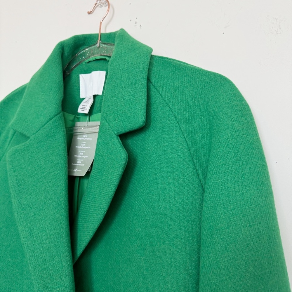 Green Single-Button Long Coat - Picture 12 of 16